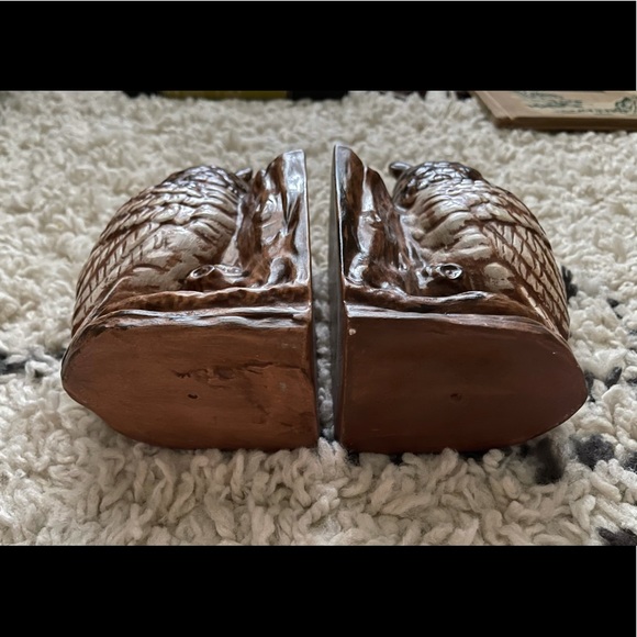 SOLD Vintage Owl Brown Bookends - Picture 5 of 6